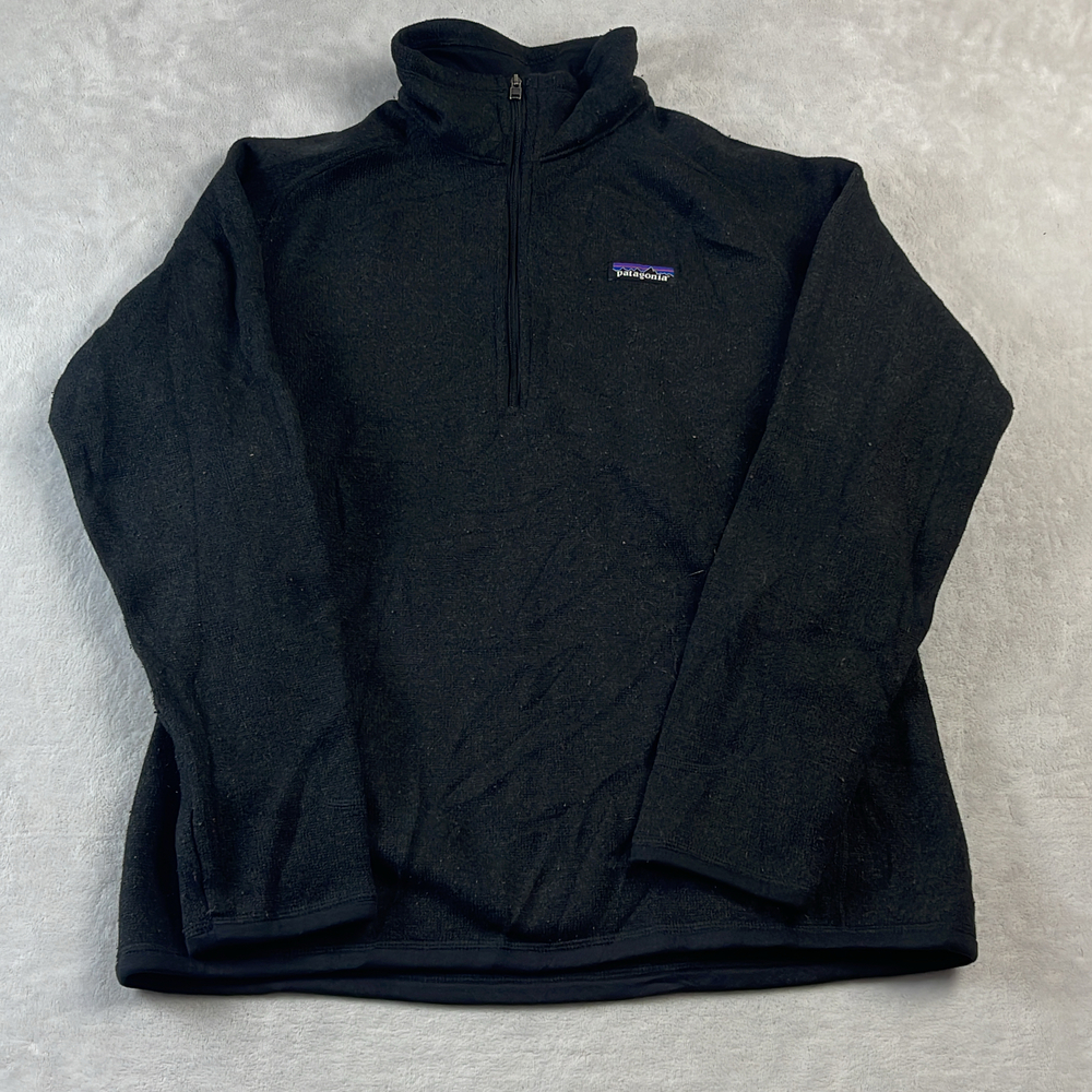 Patagonia Better Sweater Women's Black Pullover Fleece Size L 1/4 Zip Hiking